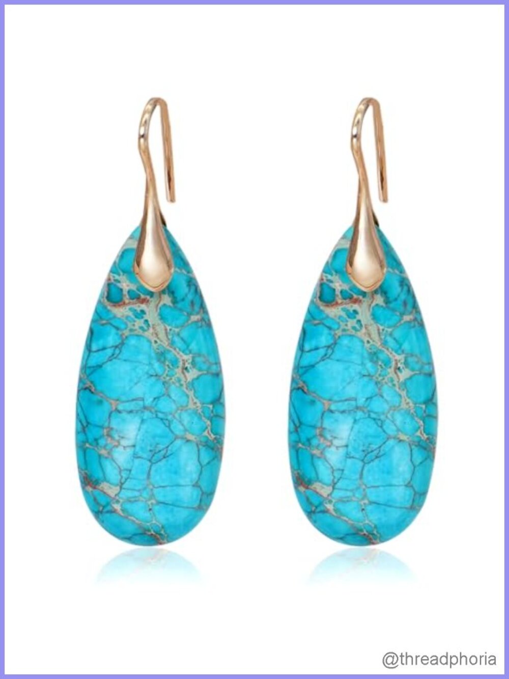Natural Stone Waterdrop Dangle Earrings for Women Boho Chic Jewelry